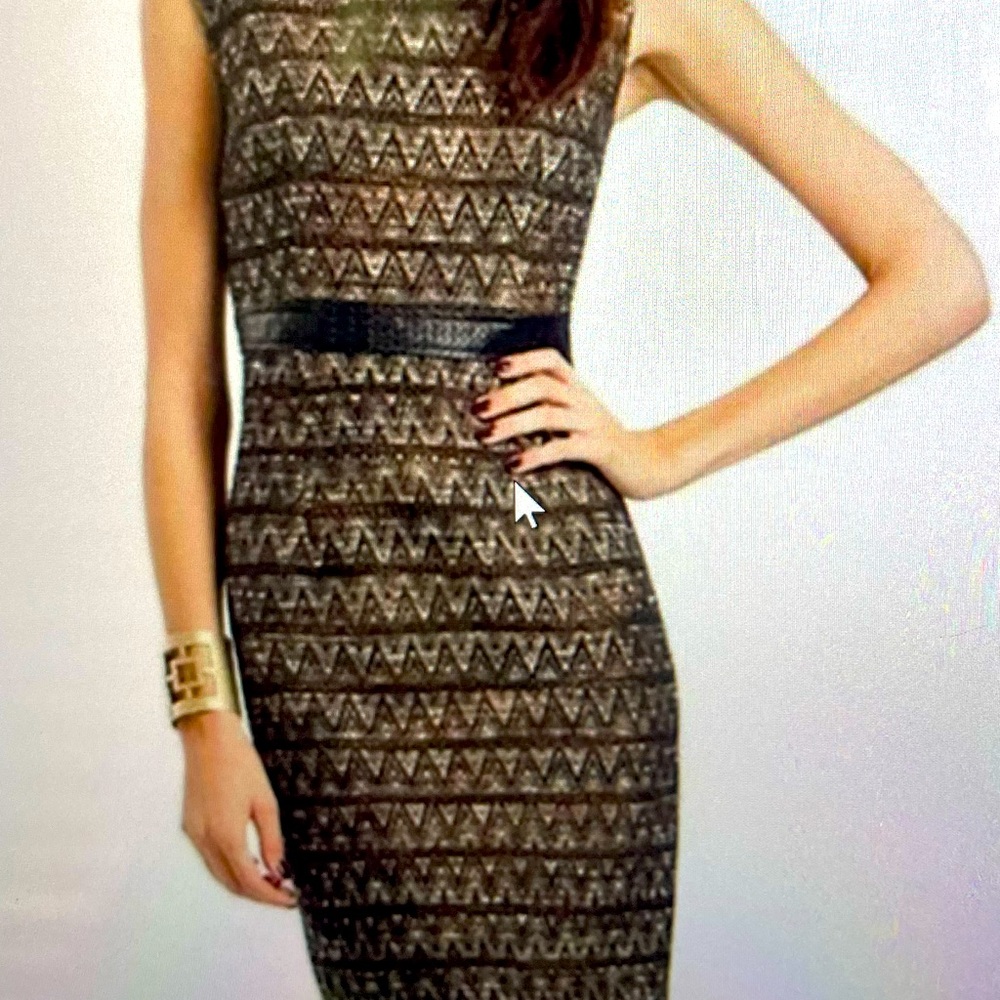Trina Turk Dress Sleeveless Tweed Basket Weave MIDI Shift Dress Size 0